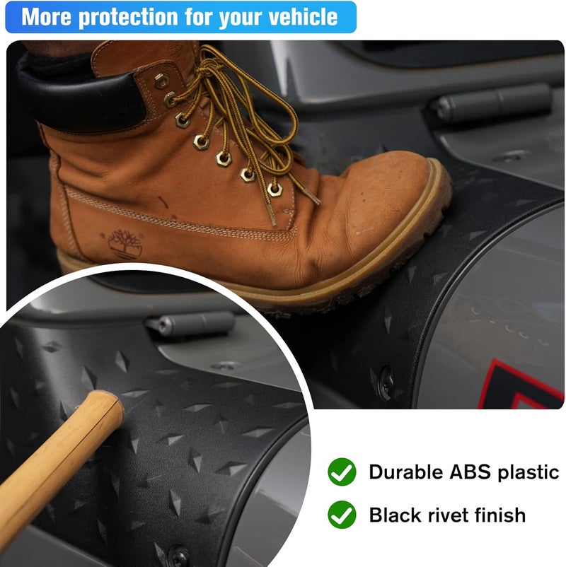 LitMiRaCle Jeep Cowl Body Armor Outer Cowing Cover & Rear Corner Guard Set for 2018-2024 Jeep Wrangler JL Sahara Sport Rubicon, Exterior Accessories Parts, Black, 4pcs - Image 5